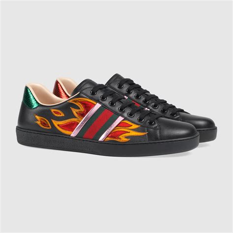 gucci ace low top sneakers with flames|Gucci ace interlocking g.